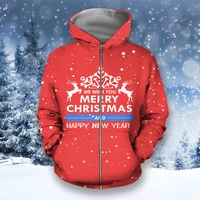 2021 new christmas essential hoodie zipper knit pattern men 3d printing casual unisex sweater harajuku pullover sportswear 24