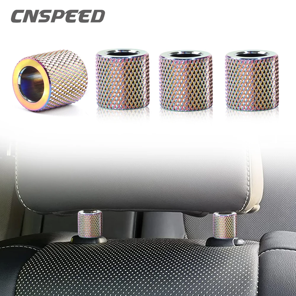 

CNSPEEN 4Pcs Fashion Car Headrest Collars Car Interior Decoration Rings Chrome Rhinestone Bling Rings Vehicle Seat Accessories