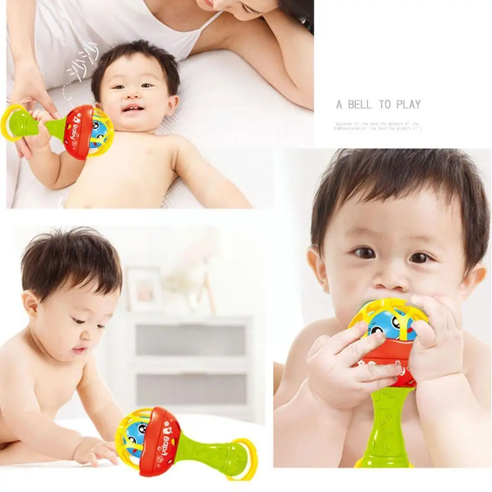 

Baby Rattles Toy Soft Rubber Baby Hand Bell Rattles Cartoon Fitness Education Grasping Early Toys Children's Ball X4J7