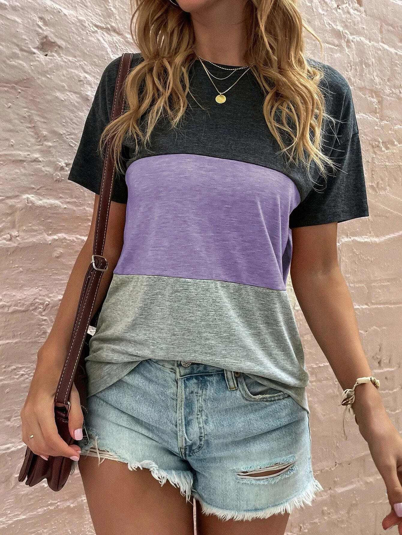 

Color Block Drop Shoulder Tee