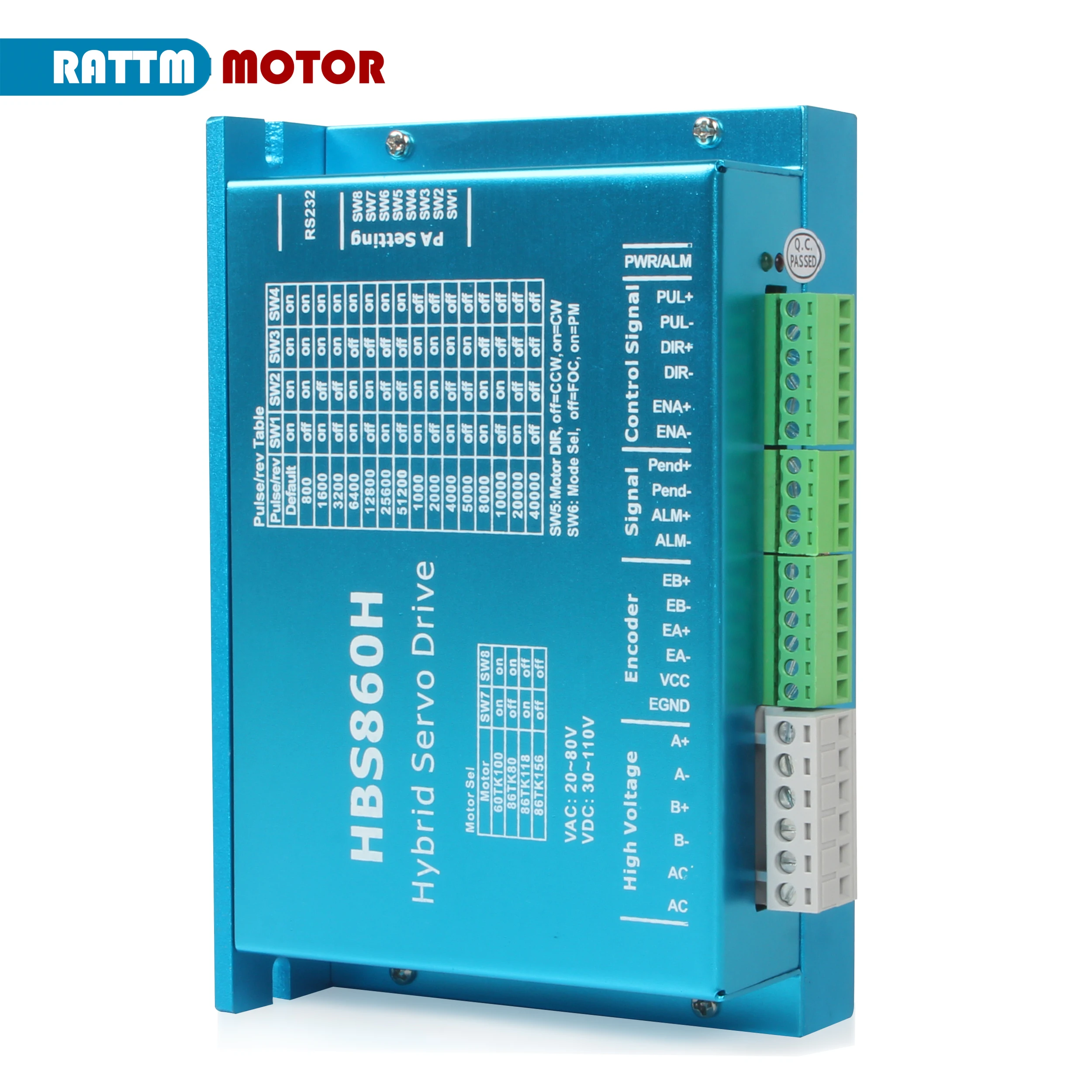 

Гибридный серводвигатель с ЧПУ HBS860H AC20-80V или DC30-110V для серводвигателя Nema34 с закрытым контуром