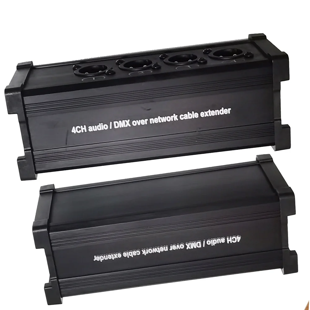 XLR Over 4 Channel 3-Pin Male Female to Single Ethernet - AES DMX RJ45 Cat5/Cat6 Audio Multi Network |