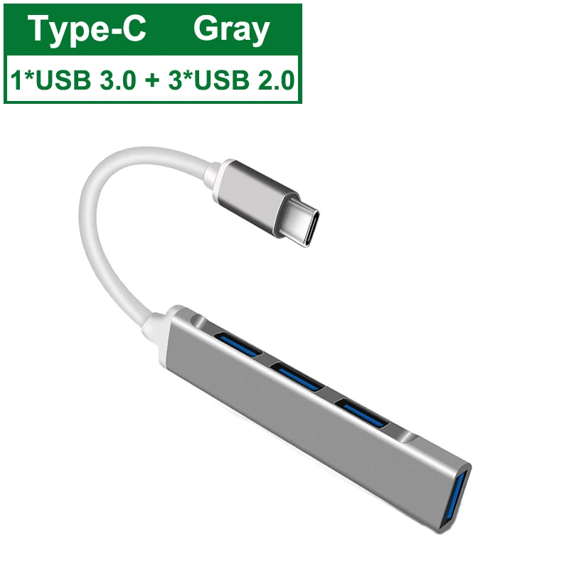 

Разветвитель USB Type-C на 4 порта, 3,0 дюйма, OTG