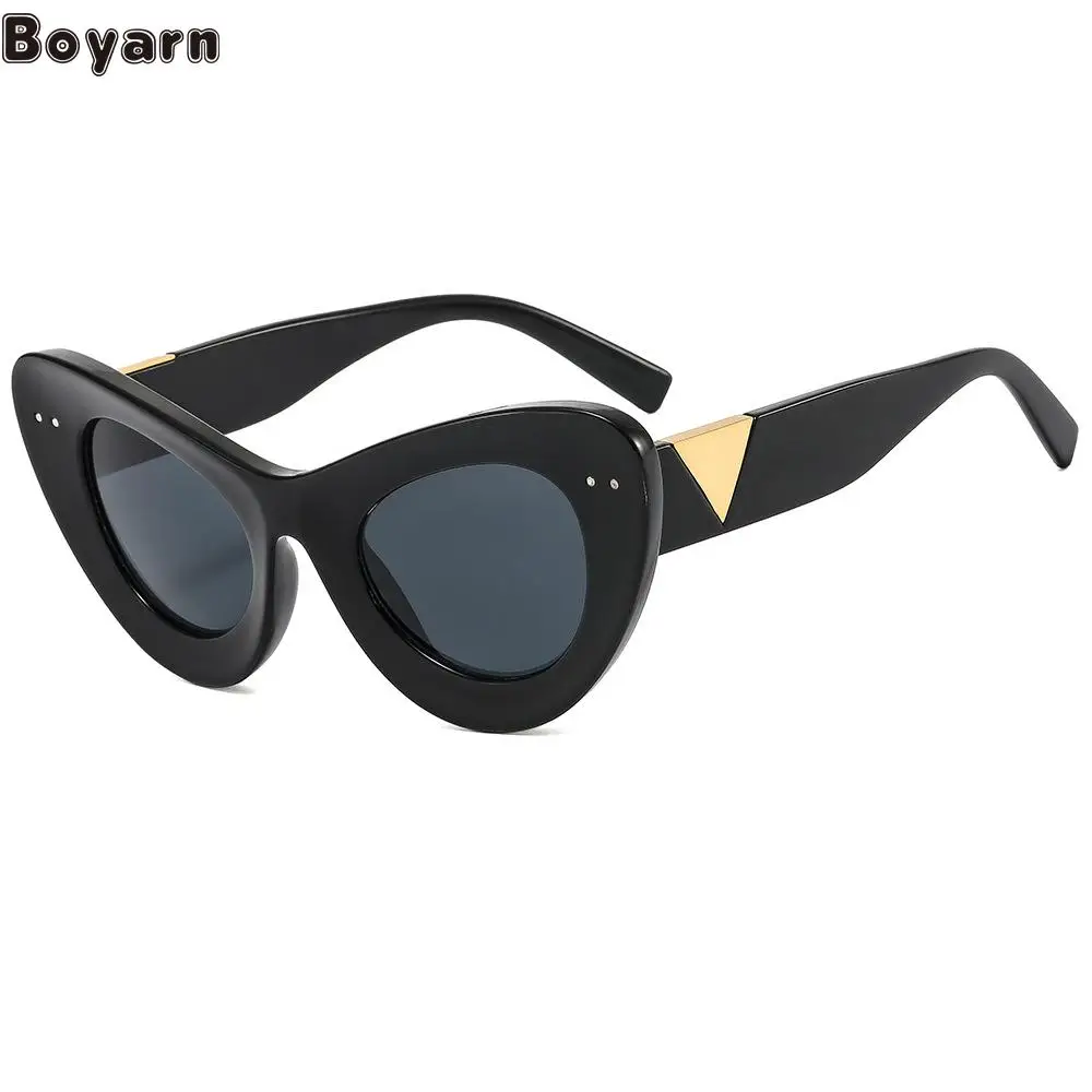 

Boyarn 2022 New Retro Triangle Cat's Eye Steampunk Cool Fashion Men's And Women's Small Frame Fashion Street Shooting Disco