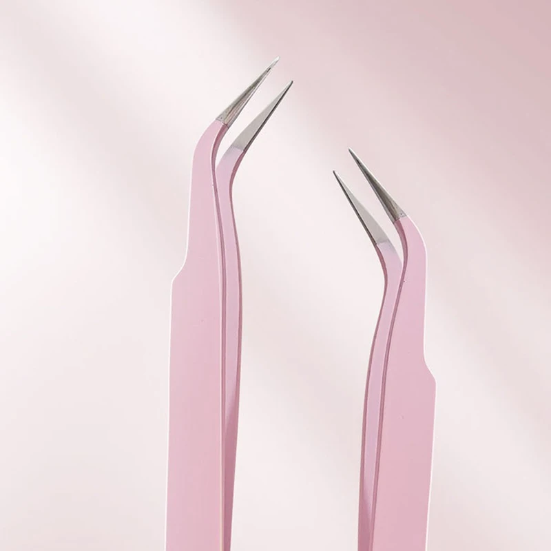 Розовый Пинцет Для Наращивания Ресниц Устойчивый К Высоким Температурам