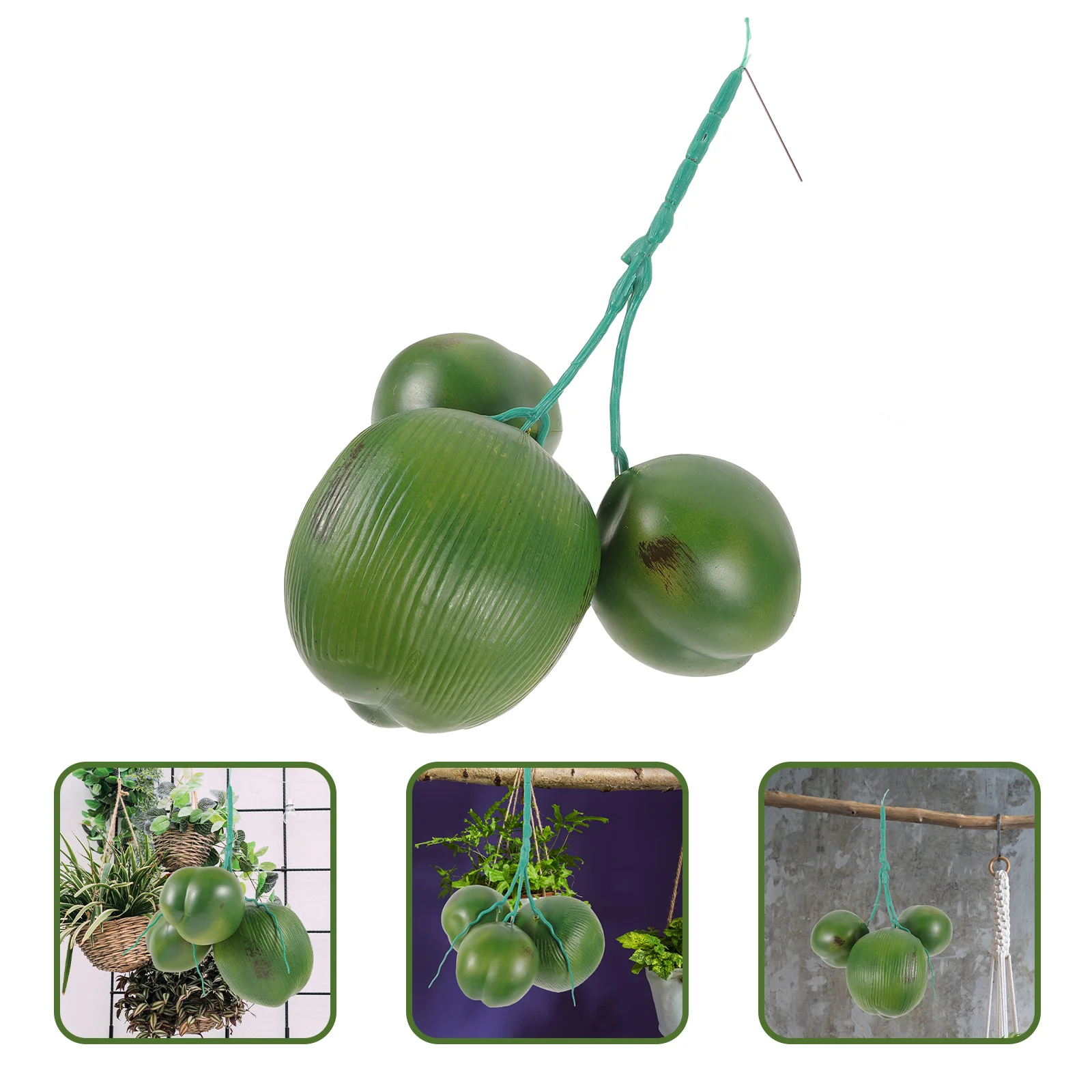 

1 String Simulated Coconuts Lifelike Coconuts Branch Craft Imitated Coconut Photo Prop for Display