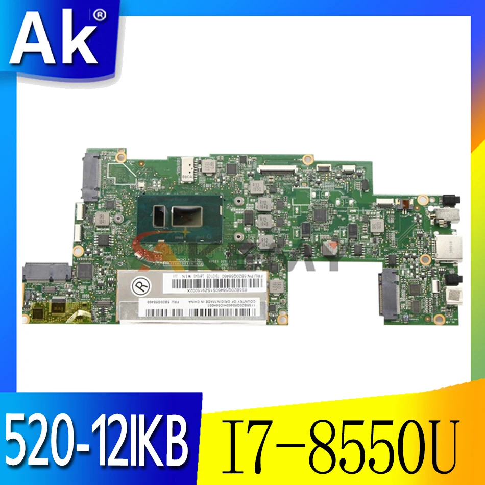 

Akemy For Lenovo Miix 520-12IKB MIIX 520 Notebook Motherboard CPU I7 8550U RAM 8GB Tested 100% Work