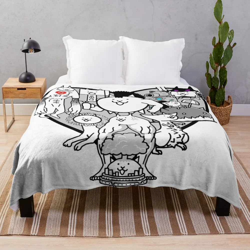 

Battle Cats True Form Mural Throw Blanket Blanket For Travel Light Luxury Thicken Fleece Blanket