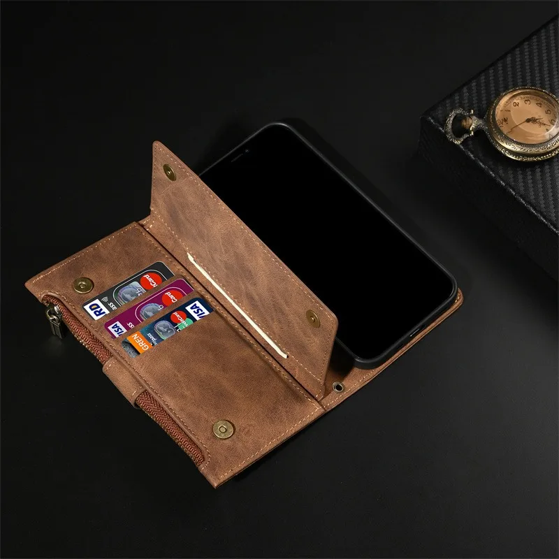 Кожаный чехол для NothingPhone 2A 5G на молнии через плечо RFID телефона Nothing Чехол без