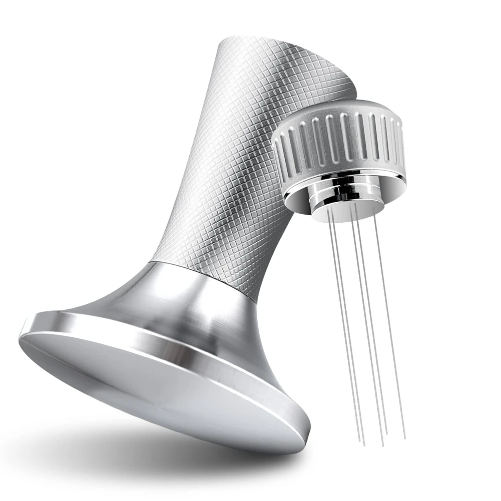 

2 in 1 53.3mm Espresso Tamper & , Coffee Tamper with Stirrer, Stainless Steel Espresso Presser Tool (Silver)