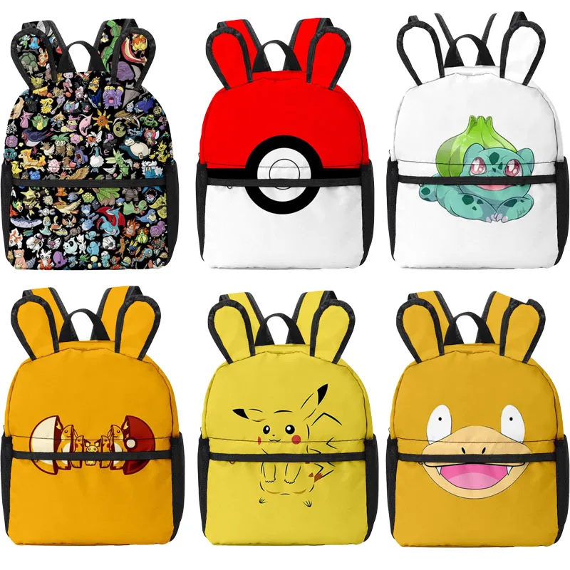 

Kawaii Pokemon Pikachu Psyduck Cyndaquil Cartoon Oxford Cloth Portable Large Capacity Children's Zipper Backpack School Bag Gift