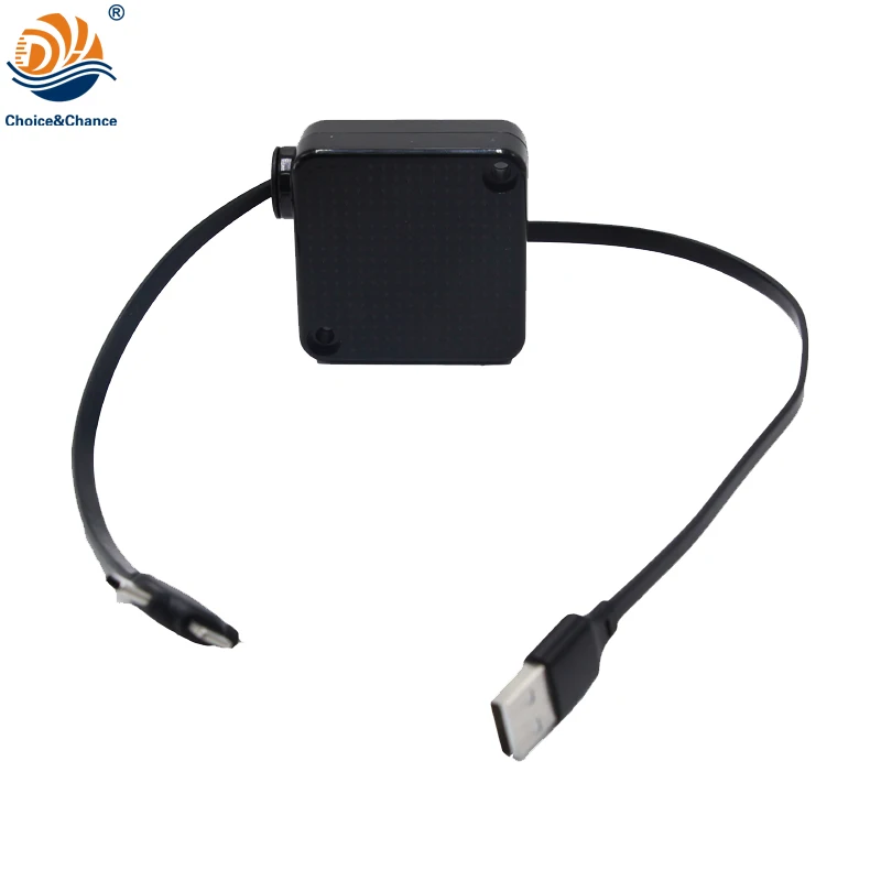 Фото Выдвижная катушка для шнура быстрой зарядки 3 в 1 USB-кабель DYH-1706 для смартфона №3