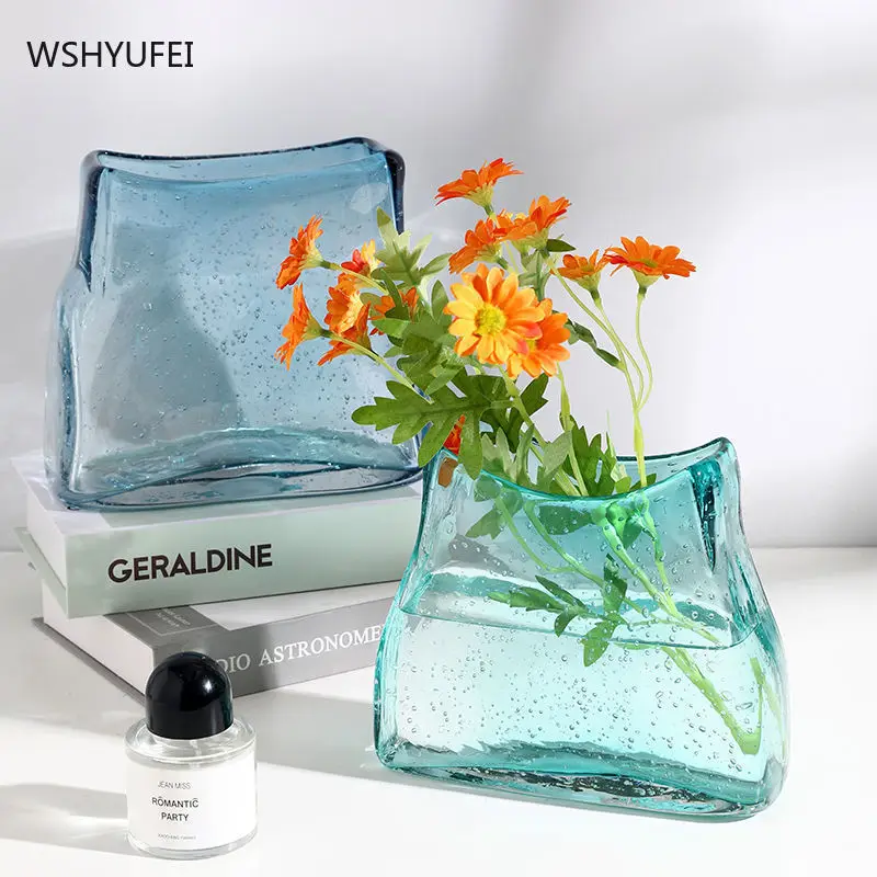 

WSHYUFEI креативная стеклянная ваза сушеные цветы имитация цветов украшение для гостиной настольные украшения товары для дома