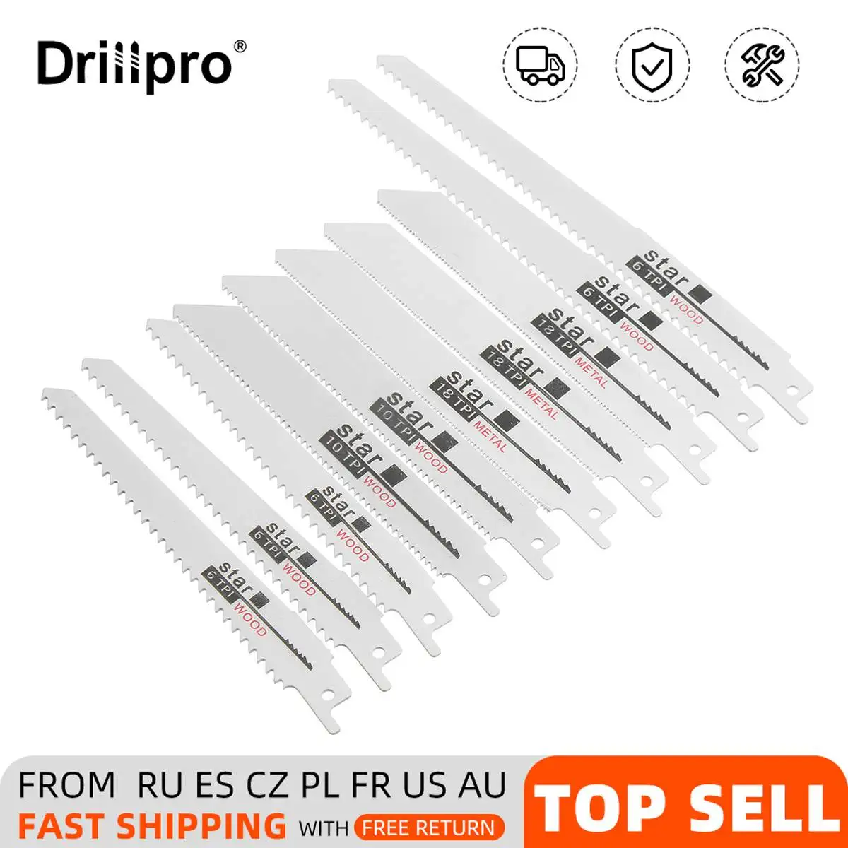 

Полотно сабельной пилы 10 шт., ручная пила, Сабельная пила для резки дерева, металла, ПВХ труб, аксессуары для электроинструментов