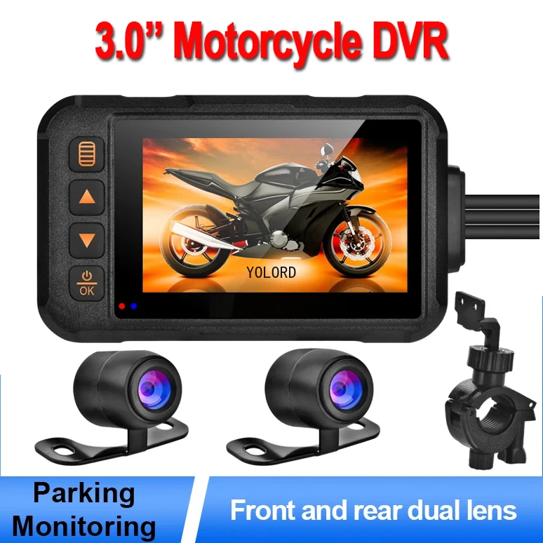 720P видеорегистратор 3-дюймовый передний и задний мотоциклетный резервная камера