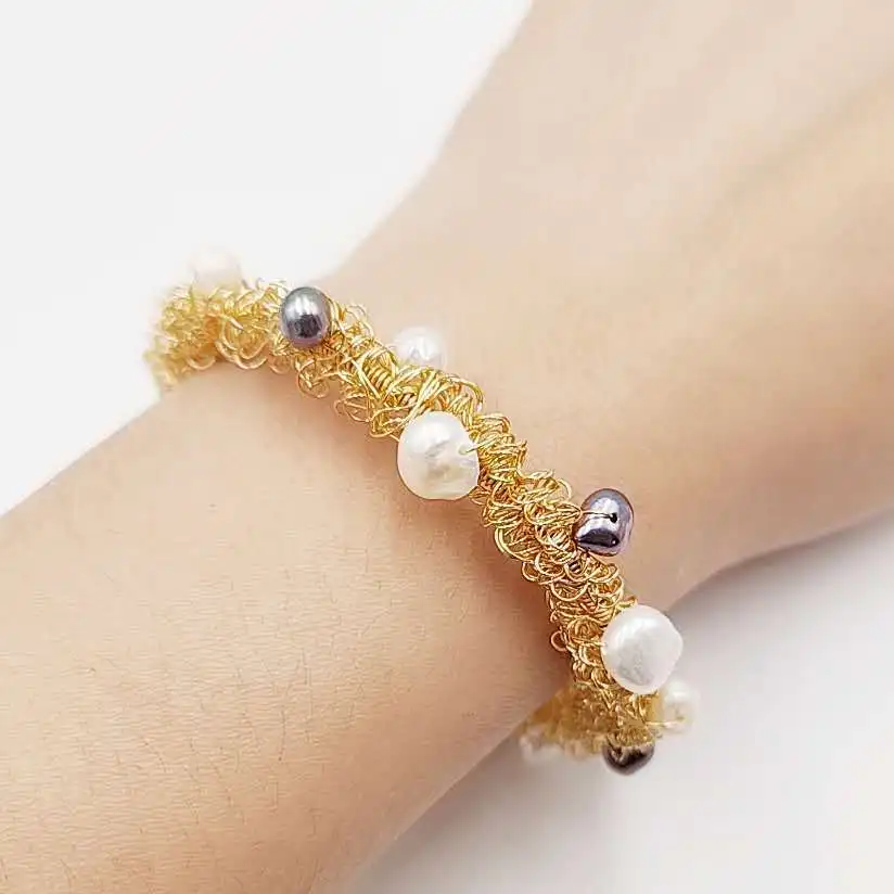 

Gold Bangle Jewelry Bangle Gold Plated with Pearl Zircon Jewelry Bangle Fashion Women Jewelry Bangle