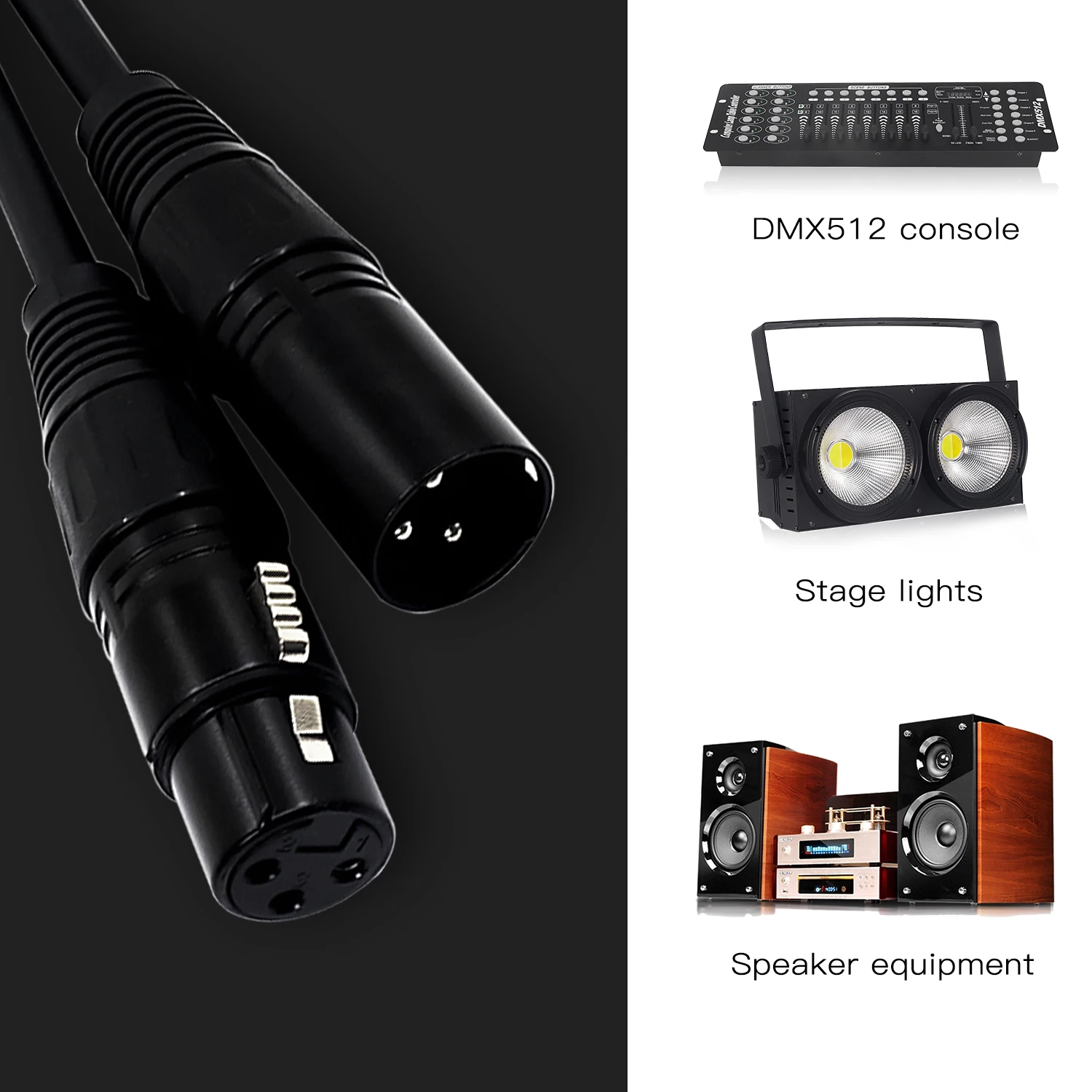 5 комплектов 3-контактный металлический разъем XLR для кабеля DMX светодиодный PAR