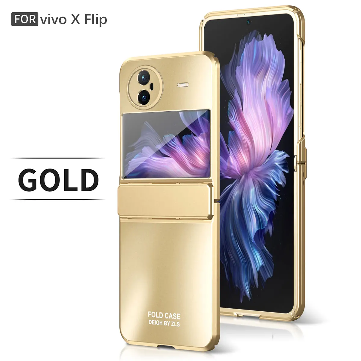 

Frosted Plating PC Cover For VIVO X Flip 5G Xflip Case Supports Wireless Charging Simple Flat Hinged for VIVO X Flip Hard Case