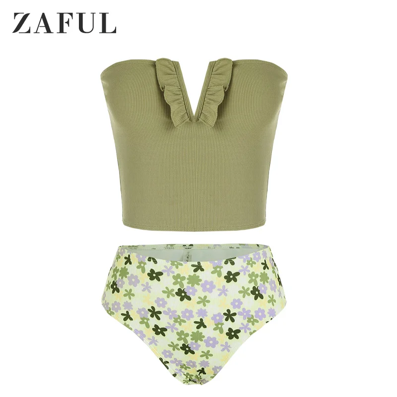 

Стринги Танкини с цветочным принтом и V-образным вырезом