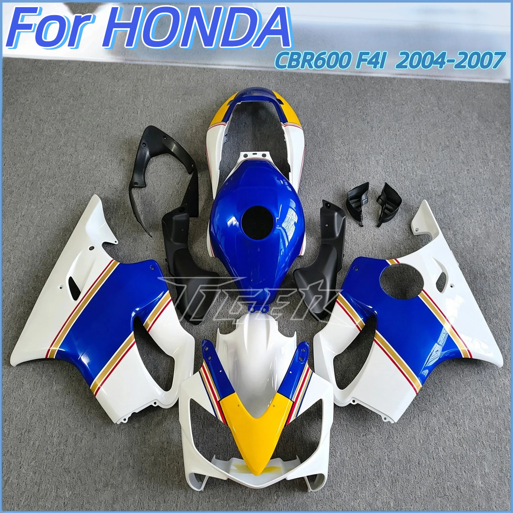 Фото Для Honda CBR600F CBR 600F CBR600 F F4i 2004 2005 2006 2007 Спортивный комплект обтекателей кузова, литой пластик, глянцевый черный №1