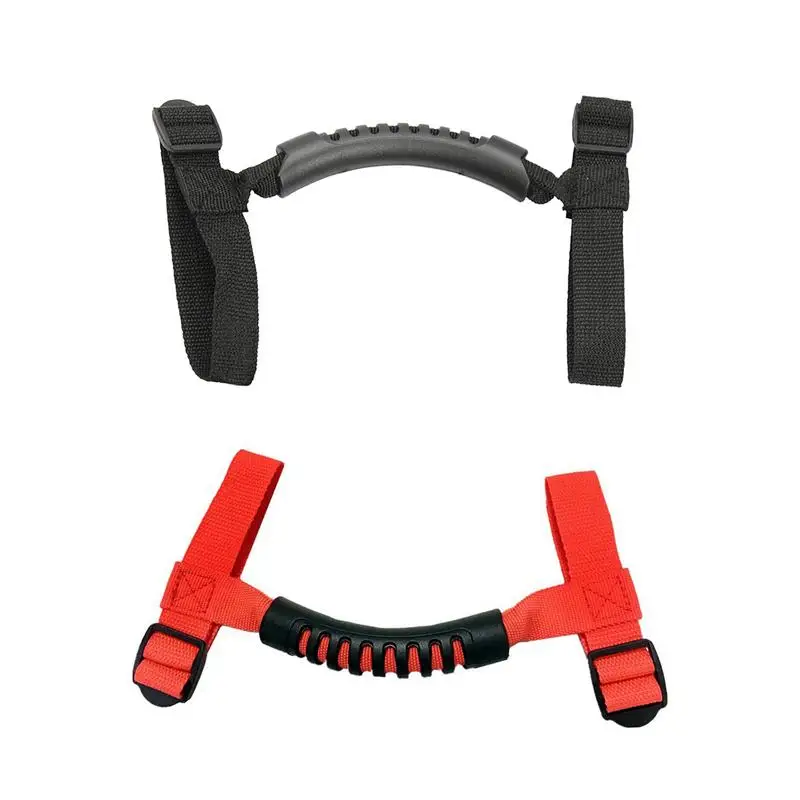 4 Pieces Car Grab Handle Automotive Grab Handles Interior Accessories Black & Red & Blue Roll Bar Grab Handles Accessories Black