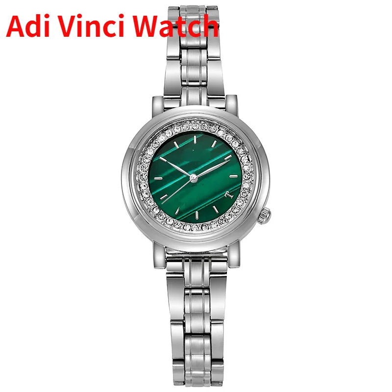 Часы наручные женские с кварцевым механизмом элегантные маленькие зеленые