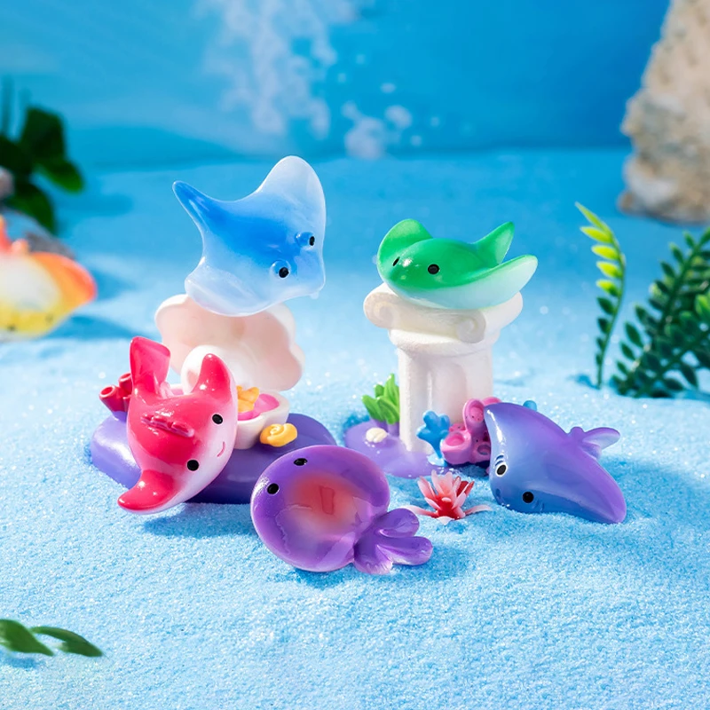 Цветные миниатюрные фигурки дьявола из смолы аквариум сделай сам осьминог