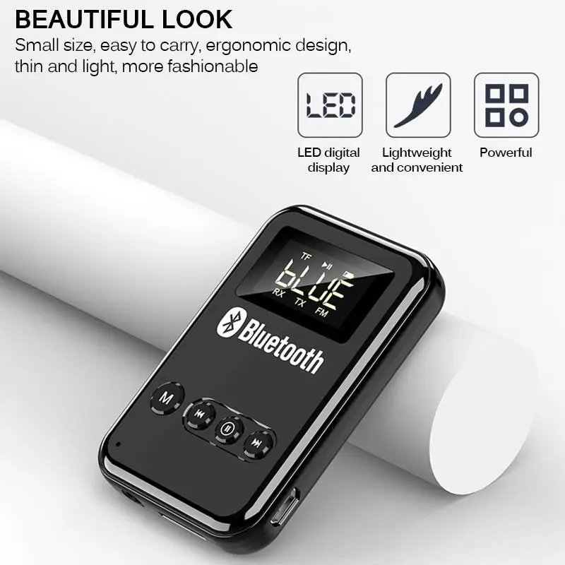 

Bluetooth-совместимый приемник 5,0 передатчик стерео музыка автомобильный FM-передатчик Наушники Адаптер для колонок Поддержка TF-карты 014