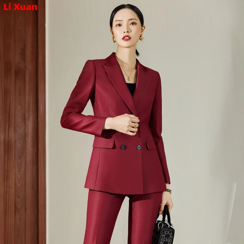 High Quality Autumn Winter Formal Ladies Blazer Women Business Suits with Sets Work Wear Office Uniform 4XL Size Pants Jacket