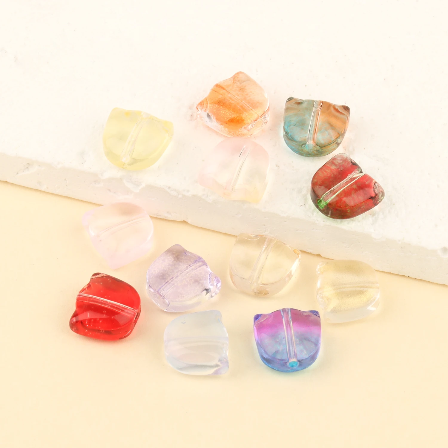 

20Pcs Flower Czech Lampwork Crystal Beads Gradient Color Glass Loose Beads For Crafts Jewelry Making Earing Accessories 9x9mm