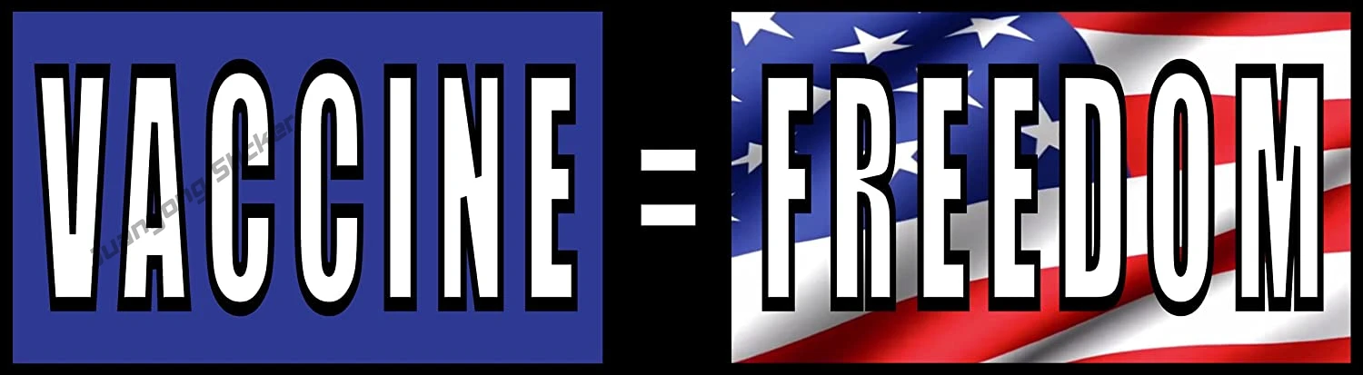 

Наклейка на бампер вакцина означает свободу, Виниловая наклейка для автомобиля, грузовика, окна, автомобиля, кемпера, аксессуары, против царапин, внешняя, PVC13x3cm