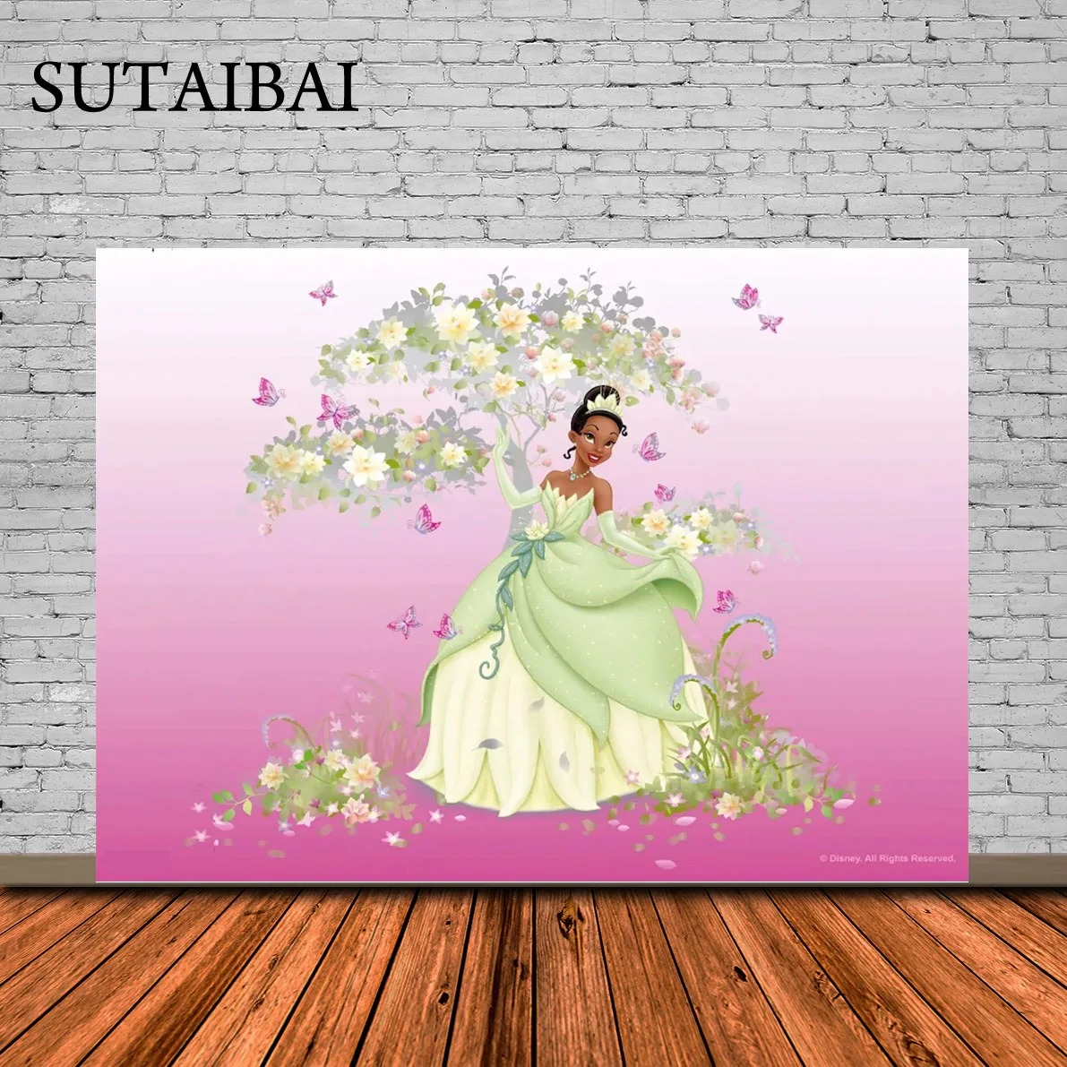

Disney Princess and The Frog Backdrop Tiana Photography Background Baby Shower Girl Birthday Party Cake Table Banner Decoration