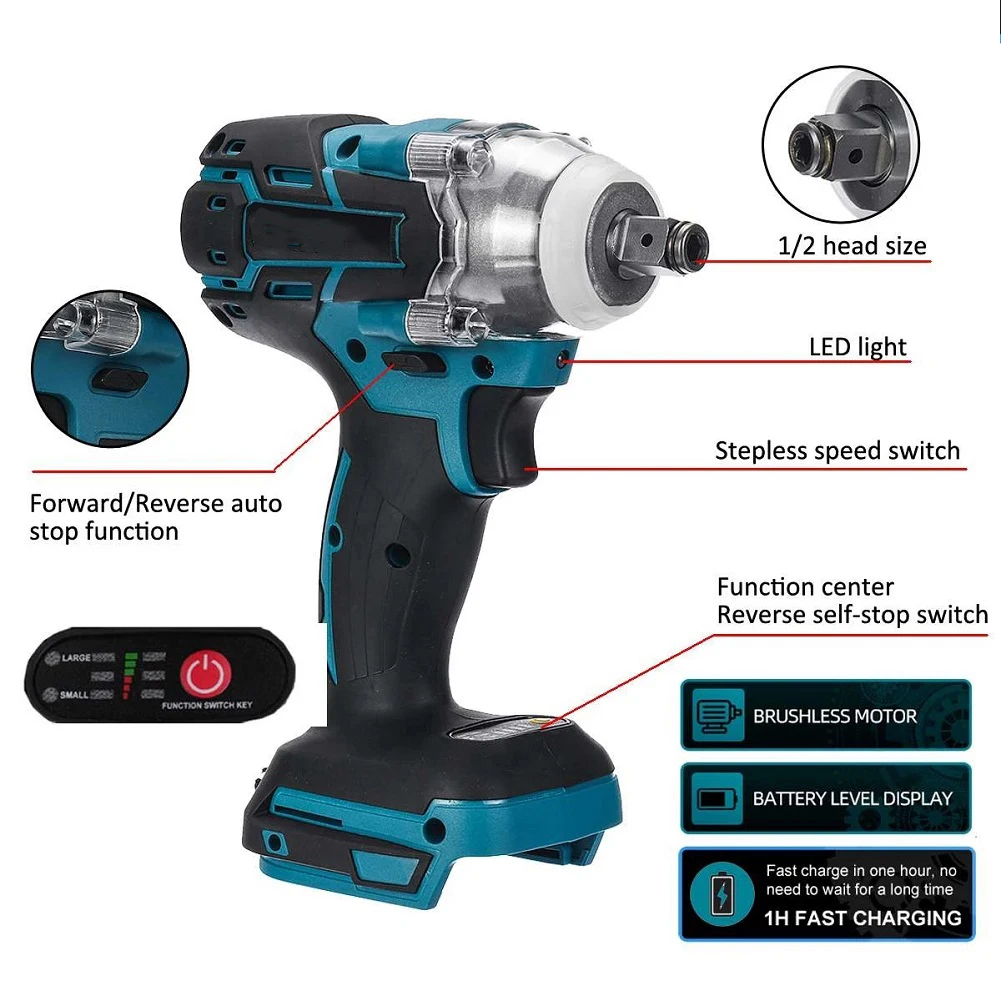 

For Makita 18V Battery Electric Wrench Tools And Workshop Equipment For BL1850