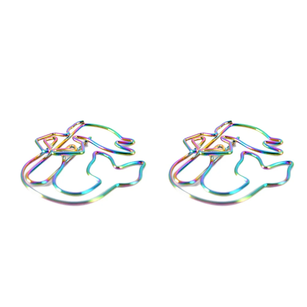 

8 Pcs Paper Clip Holder Coloured Clips Mini Binder Clamp Holders Pin Office Decorative