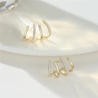 luxurious fashion set zircon four claw row earrings for women girl stud earrings party jewelry gifts