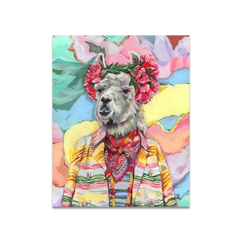Современный постер в стиле поп-арт с животными, печать на холсте, настенное искусство, леопард, Лев, тигр, портрет с модной одеждой, картины, декор комнаты