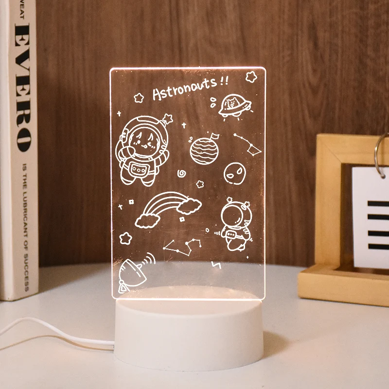 Прозрачная доска для сообщений ночные огни светящаяся стираемая письма