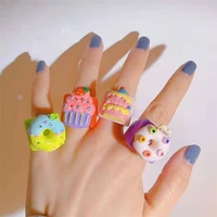 ring resin rings for womens girls cute the cake series food jewelry for women summer hot selling fashion party wedding gifts