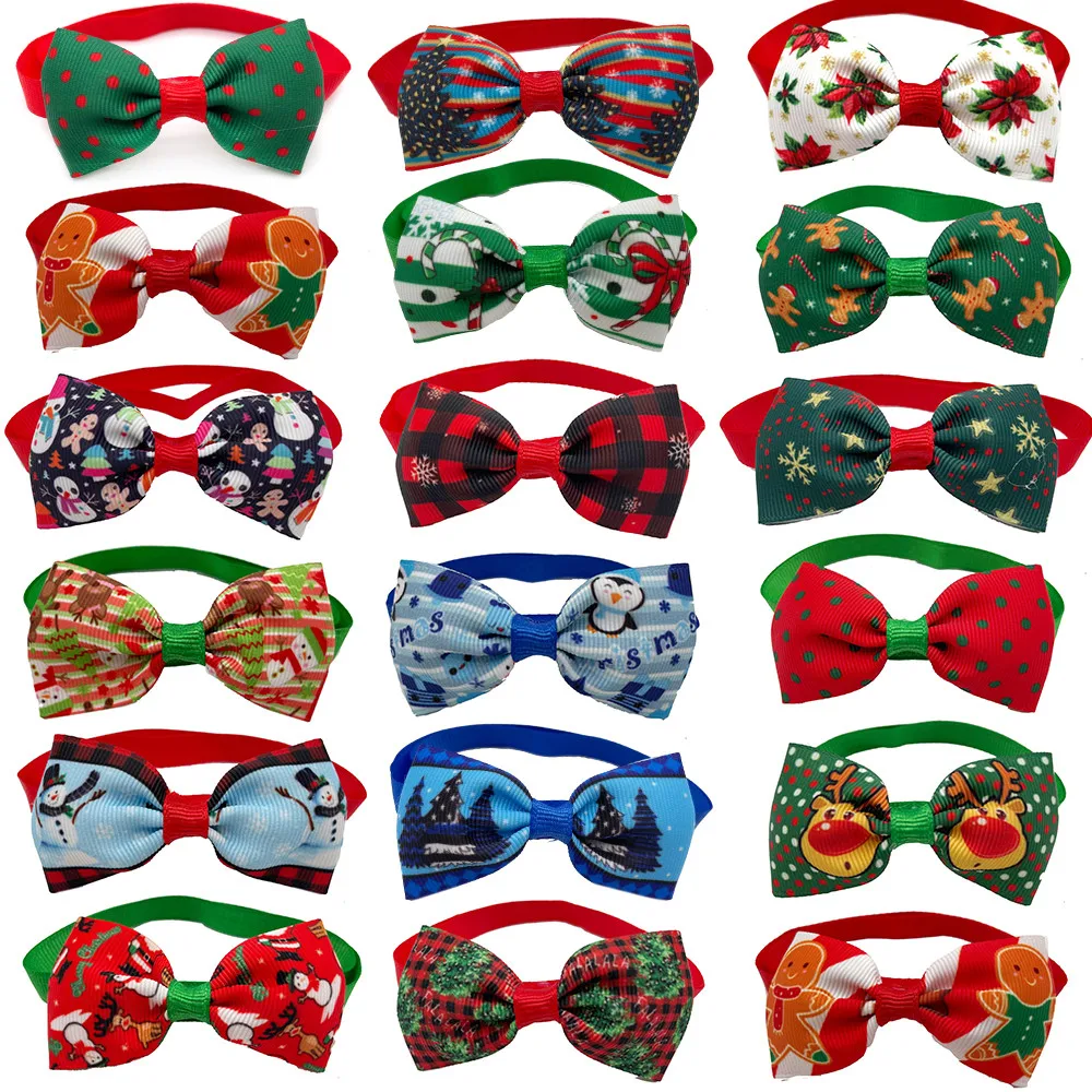 

Style Bowties Small Products Pet Santa Cats 30/50pcs Dog Claus Grooming For Pet Dog Dog Tie Christmas Deer Bow Dog Xmas Cute