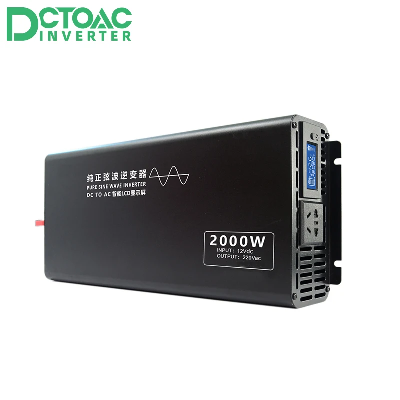 

LCD Display Pure sine wave 12v 24v 48v 60v 72v 84V dc to 100v 110v 120v 220v 230v 240v ac 2000W inverters