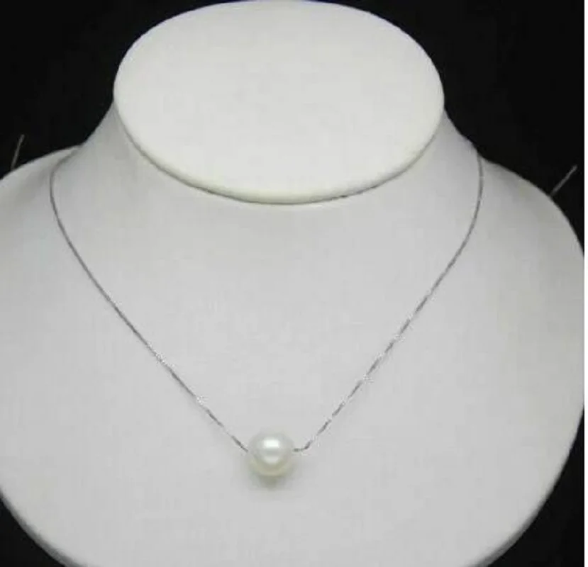 

Цепочка с подвеской из белого жемчуга AAA 10-11 мм