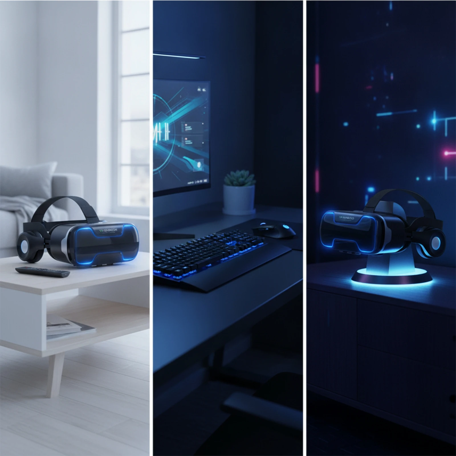 Фото Гарнитура для иммерсивной реальности, VR-очки, имитирующие реальность, удобные для геймеров и игр №2
