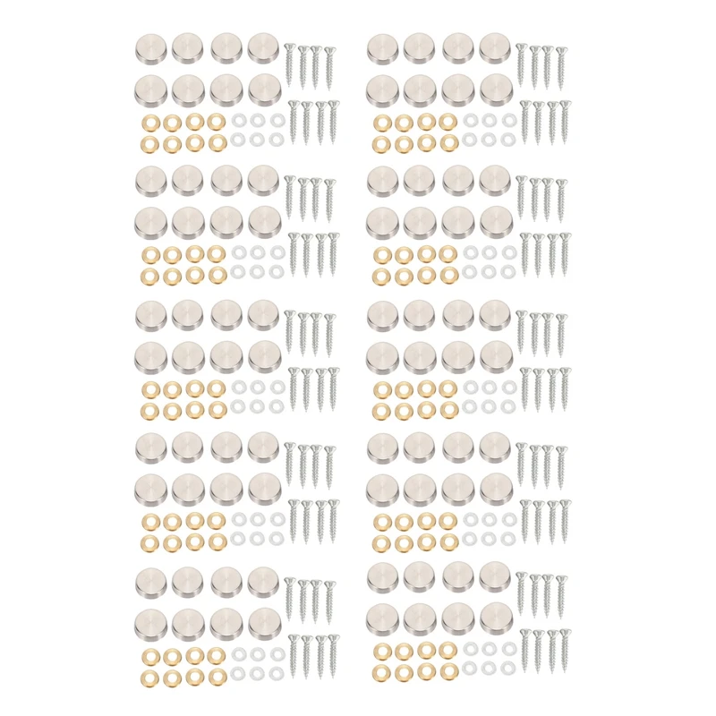 

16 Mm Stainless Steel Mirror Nails Screw Cap (80 Pieces)