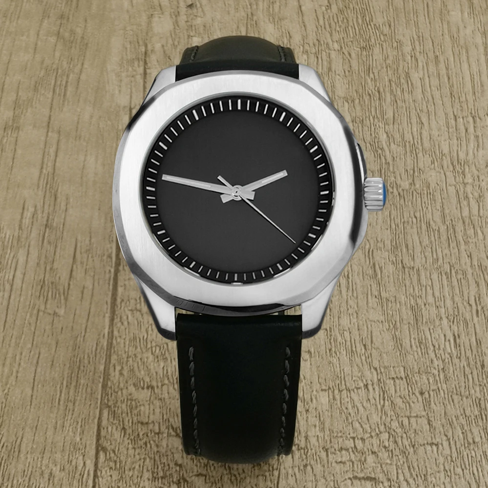 

Новинка 40 мм чехол GEERVO без логотипа сапфировый кристалл из нержавеющей стали японский nh35 Move men t CD Печатный циферблат Мужские часы в подарок