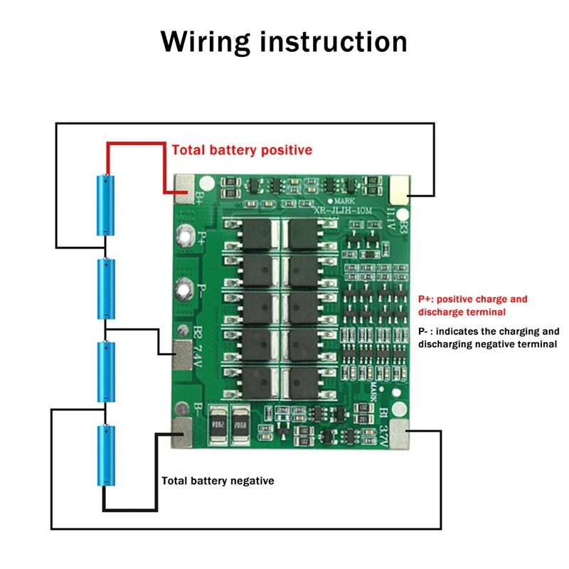 Плата защиты литиевой батареи AU05 -4S 14 8 в 40 А плата заряда 18650 эквалайзера для