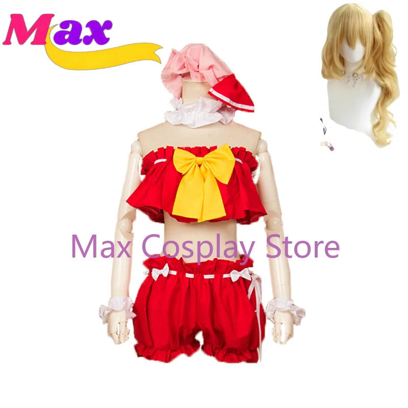 Костюм для косплея Max Cos Touhou Project Alice Flandre Scarlet топ + шорты аксессуары Индивидуальный