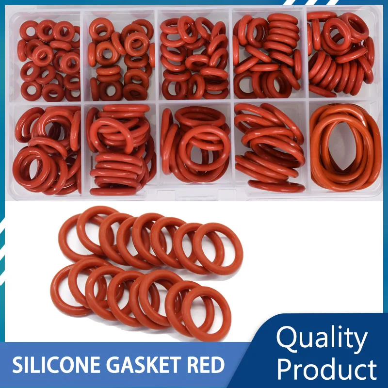 Red Silicone O Rings Food Grade Silicone VMQ Seal Sealing Washer Cooker Rubber Insulated Silica gel Gasket O-Rings Kit CS1 CS2