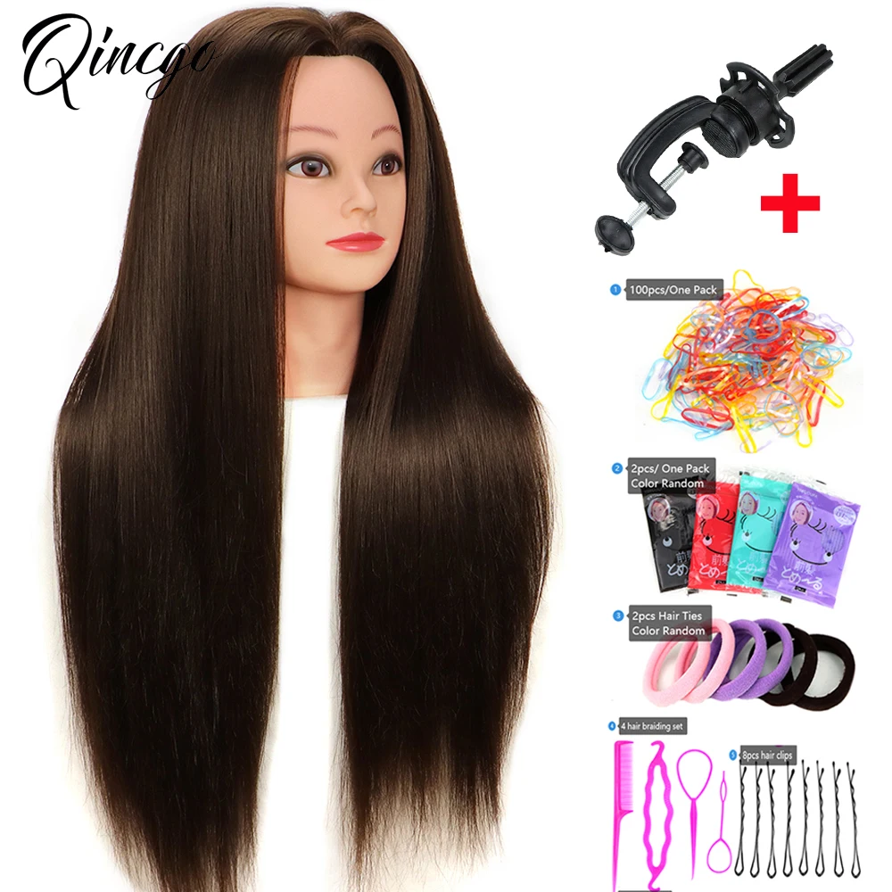 Женский манекен тренировочная кукла голова с волосами 65 см для парикмахерских