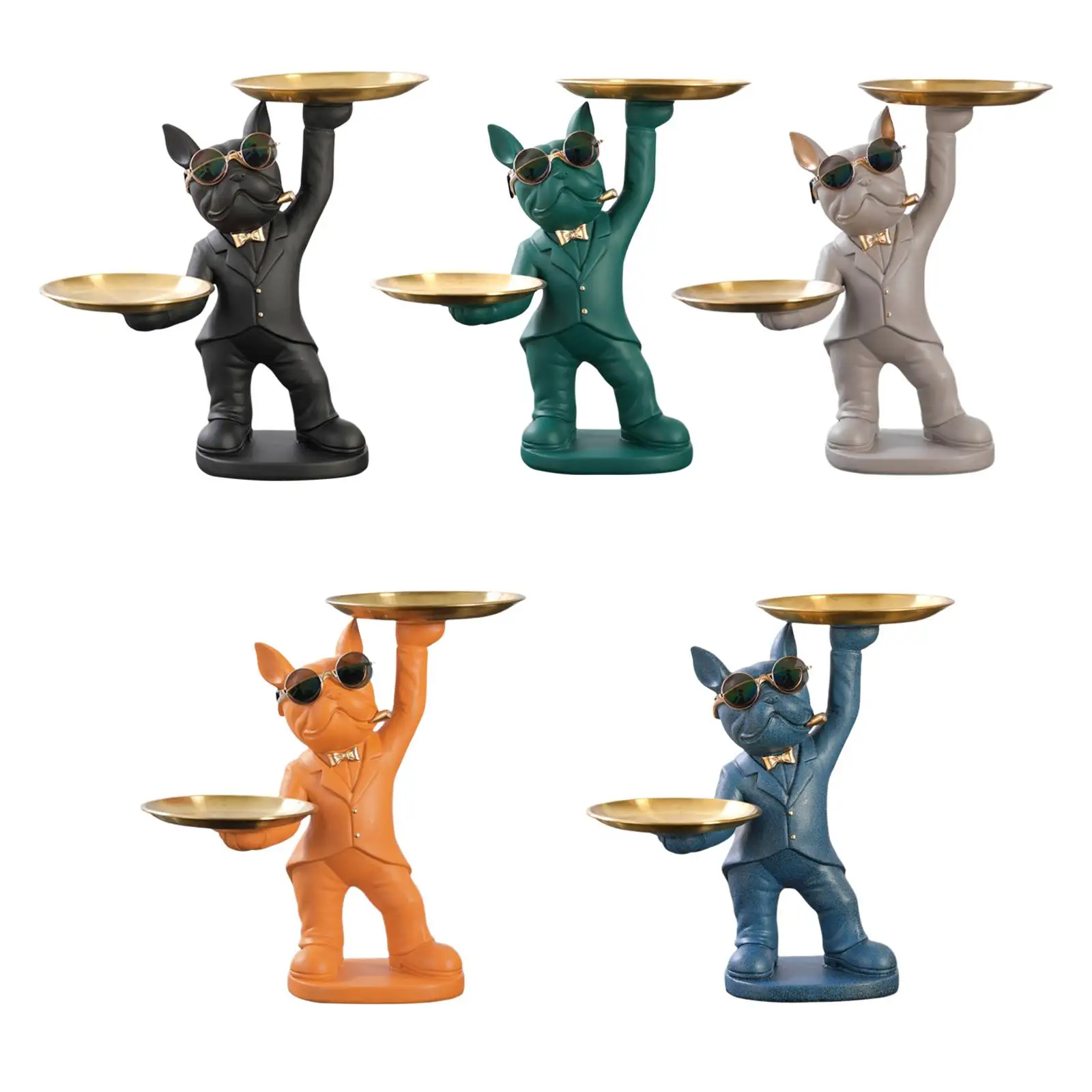 

Французский бульдог, Батлер, Скандинавская скульптура собаки из смолы со стеклом, Современный домашний декор для столешницы, гостиной, живо...