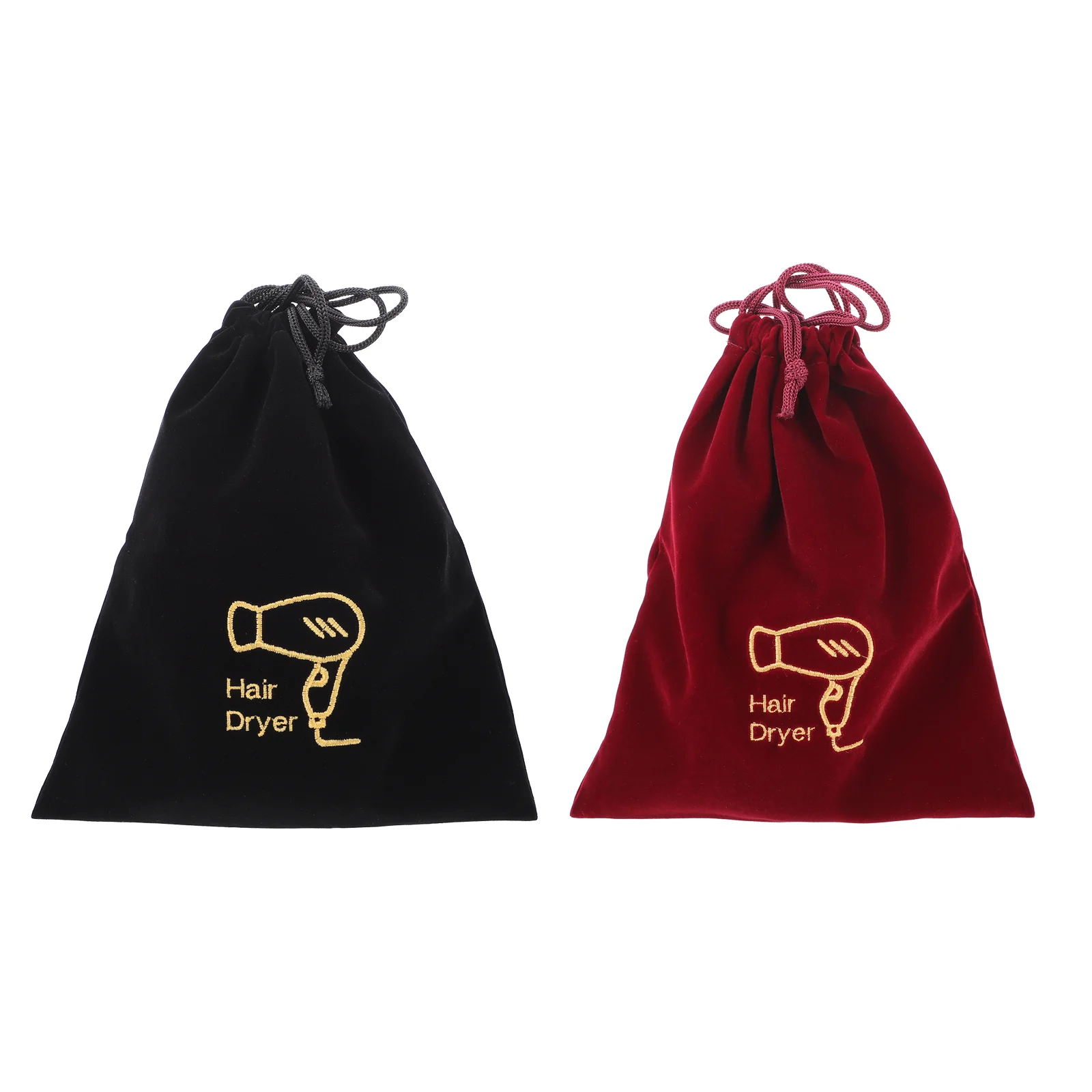 

Hair Dryer Bag Drawstring: 2pcs Black Hairdryer Container Cloth Hair Dryer Storage Organizer for Home Hotel Guest Room
